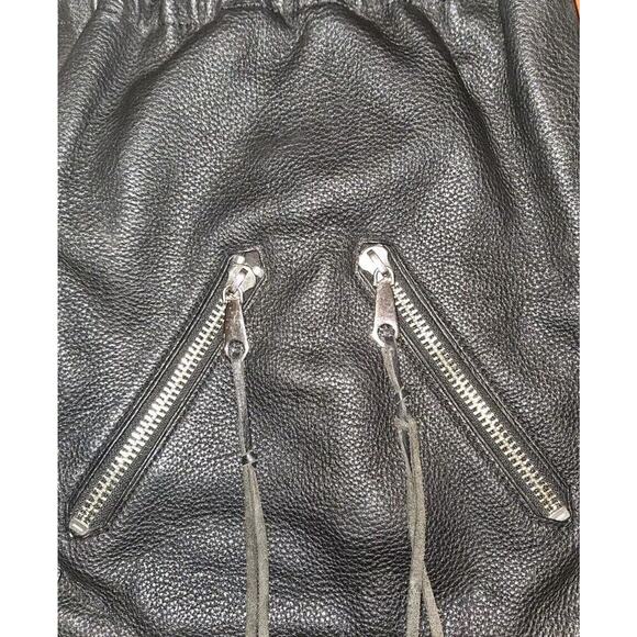 Rebecca Minkoff Moto Drawstring Backpack Black Soft Pebbled Leather 14x13x1 - Picture 4 of 8